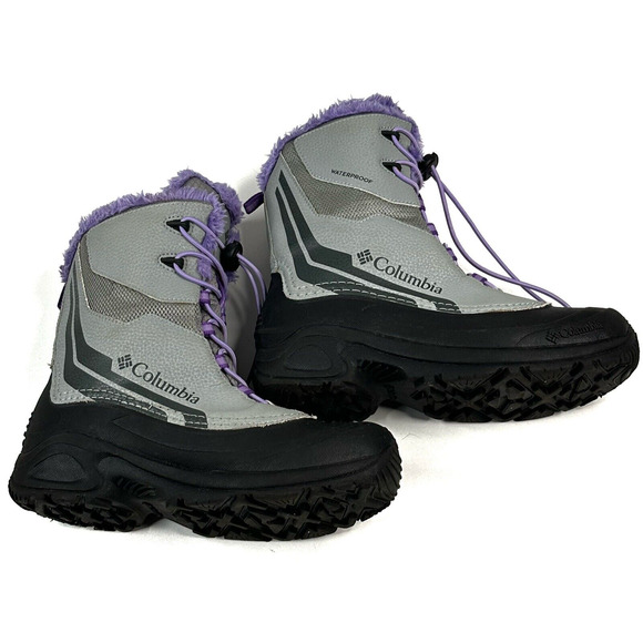 Columbia Bugaboot Plus IV Omni-Heat Boot Girl's Size 6 Gray Purple BY5954-036 - Picture 7 of 11